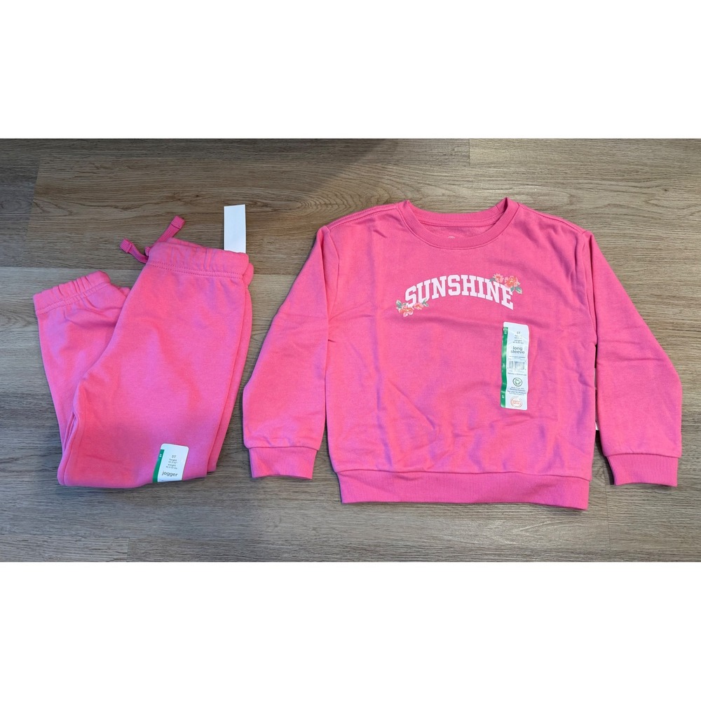Girl sweatshirt and jogger outfit set 5T